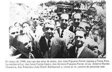 Don Le&oacute;n Cort&eacute;s y don Pepe Figueres, 1944 